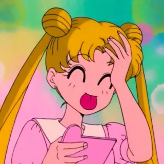 🌙 Sailor Moon Anime, Cartoon, Blij, Meisje, Sailor Moon telegram sticker