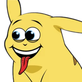 😋 Pikachu โปเกมอน, ปิกาจู, การ์ตูน, ตลก, มาสคอต telegram sticker