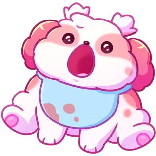 😱 cute, puppy, dog, animal, cartoon, sticker telegram sticker