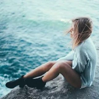 😛 ocean, woman, sea, girl, blonde, outdoors, waves, nature telegram sticker