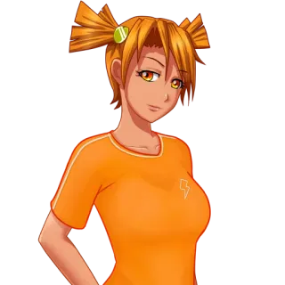 😕 anime, personaje, chica, pelo naranja, dibujos animados telegram sticker