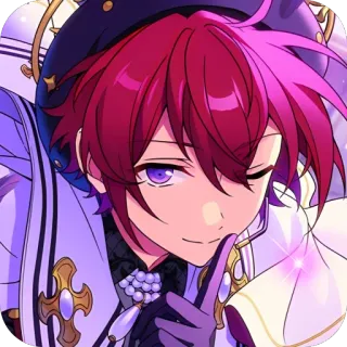 🫥 Anime, Mangá, Personagem, Roxo, Cabelo Ruivo, Luvas whatsapp sticker