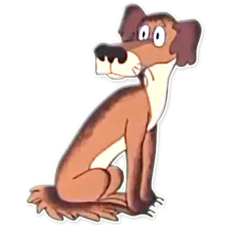 👀 Hund, Cartoon, Tier, Haustier, Sitzend, Braun, Süß telegram sticker