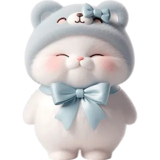 🥰 可爱, 动物, 猫, 熊, 贴纸, 萌, 卡通 telegram sticker