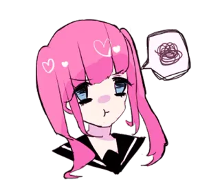 😤 Anime, Mädchen, pinke Haare, süß, Manga, Aufkleber whatsapp sticker
