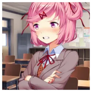 😅 Natsuki Doki Doki Literature Club! Anime, Manga, Doki Doki Literature Club, Natsuki, Süß, Schule, Wütend telegram sticker