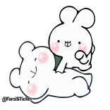 😝 coelho, coelhinho, fofo, kawaii, desenho animado, adesivo telegram sticker