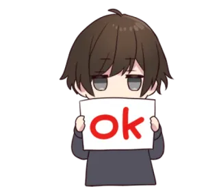 👌 ok anime, boy, ok, agree, approval telegram sticker
