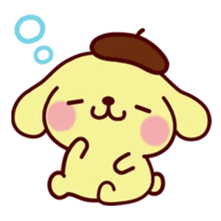 😌 Pom Pom Purin Pom Pom Purin, Sanrio, dog, cartoon, cute telegram sticker