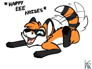 🗯 * HAPPY EEE NOISES * キツネ, かわいい, 幸せ, 動物, 漫画 telegram sticker