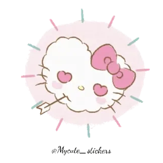 🐱 Hello Kitty Hello Kitty, cartoon, cute, kawaii, sticker, heart, bow whatsapp sticker