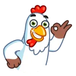 👌 Huhn, Cartoon, Tier, Lustig telegram sticker