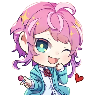 😉 anime, chibi, cute, kawaii, lollipop telegram sticker