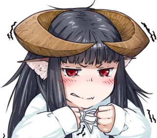 😠 アニメ, 悪魔っ子, 角, 可愛い, 表情 telegram sticker