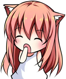 😴 Anime, Neko-girl, Kawaii, Mignon, Manga telegram sticker
