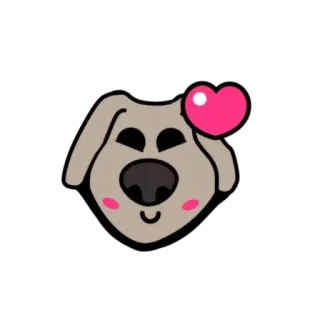 ❤ dog, cartoon, heart, cute, pet, animal whatsapp sticker