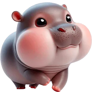 😦 ippopotamo, animale, carino, cartone animato, cucciolo di ippopotamo, kawaii, mammifero telegram sticker