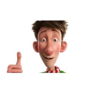 👍 dibujo animado, pulgar arriba, personaje, animación, sonriendo, positivo, saludo whatsapp sticker