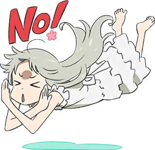 👎 No! Anime, Sticker, Chica, No, Lindo, Expresión telegram sticker