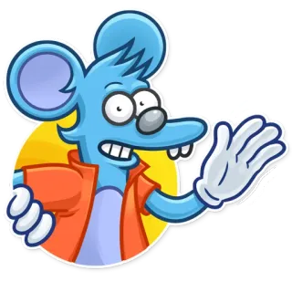 👋 Desenho animado, Rato, Animal, Personagem, Fofo, Ilustração, Adesivo telegram sticker