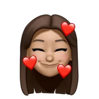 ❤️ emoji, amor, corações, mulher, desenho animado whatsapp sticker