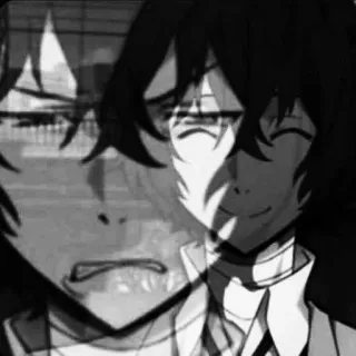 🎱 Anime, Manga, Triste, Emocional, Personaje, Blanco y negro telegram sticker