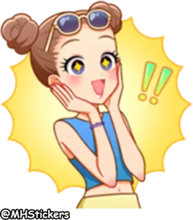 ✨ @MHStickers desenho animado, personagem, adesivo, mulher, anime, excitação telegram sticker