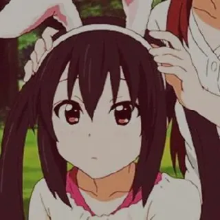 🐰 Azusa Nakano K-On! anime, character, girl, cute, bunny ears, k-on, azusa telegram sticker