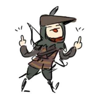 🖕 archer, middle finger, offensive, cartoon, sticker telegram sticker