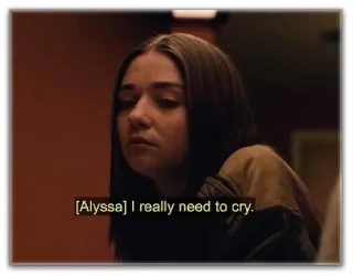 😔 Alyssa Alyssa I really need to cry. menangis, sedih, emosi, wanita telegram sticker