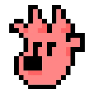 🎮 pixel art, hand, cartoon, finger telegram sticker