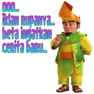 😲 OOO... 
IKLAN RUPANYA... 
BETA INGATKAN 
CERITA BARU.. Cartoon, Figur, Malaiisch telegram sticker
