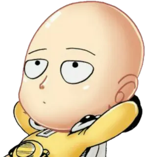 😲 Saitama One-Punch Man Аниме, Манга, Ванпанчмен, Сайтама, Герой, Лысый, Мультфильм telegram sticker