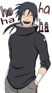 😂 Itachi Uchiha Naruto haha haha haha 动漫, 笑, 快乐, 宇智波, 忍者 telegram sticker