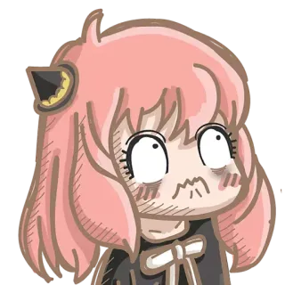 ☕ Anya Forger Spy x Family Anime, Spy x Family, Anya Forger, terkejut, Kartun, Kawaii telegram sticker