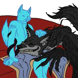 ❤️ You furry, wolf, animal, cartoon, anthropomorphic telegram sticker