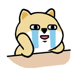 😭 狗, 哭, 伤心, 卡通, 动物, 表情符号 whatsapp sticker