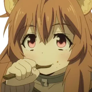 😊 Raphtalia The Rising of the Shield Hero anime, Raphtalia, eating, cute, smile telegram sticker