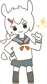 👍 anime, character, cute, kawaii, school uniform, pose whatsapp sticker