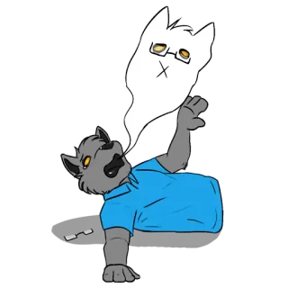 💀 dibujos animados, lobo, furry, fantasma, dibujo telegram sticker