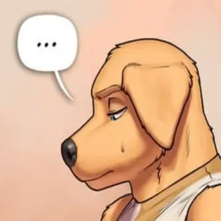 😒 ... anthropomorphic, dog, sad, thinking, animal whatsapp sticker