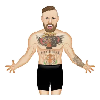 😲 Conor McGregor MCGREGOR MMA, combattant, Conor McGregor, tatouage, sport, dessin animé telegram sticker