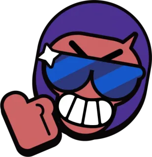 👍 bravo, desenho animado, legal, óculos de sol, adesivo, emoji telegram sticker