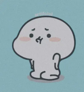🌸 artificial cartoon, cute, sticker, funny, sad, blob telegram sticker