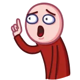 😰 dessin animé, personnage, pointage, surpris, choqué, rouge, bonhomme allumette whatsapp sticker