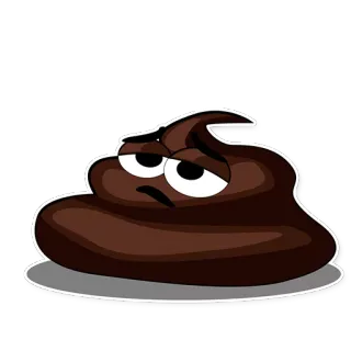 😓 caca, emoji, triste, marrón, dibujos animados telegram sticker