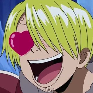 😍 Sanji One Piece Anime, One Piece, Sanji, Amor, Coração, Personagem telegram sticker