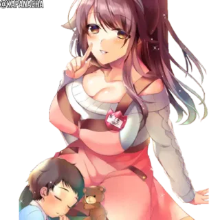☺️ Anime, Gadis, Anak, Gaun, Boneka beruang telegram sticker