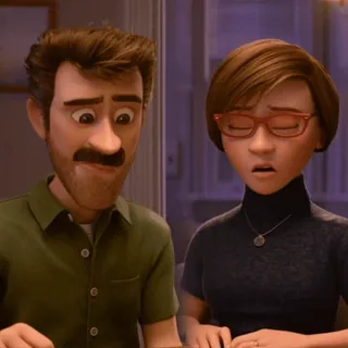 👏 Inside Out Inside Out, Riley's parents, animated movie, Pixar, family telegram sticker