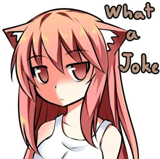 😐 What a Joke Catgirl, Anime, Blague, Drôle, Dessin animé, Expression telegram sticker